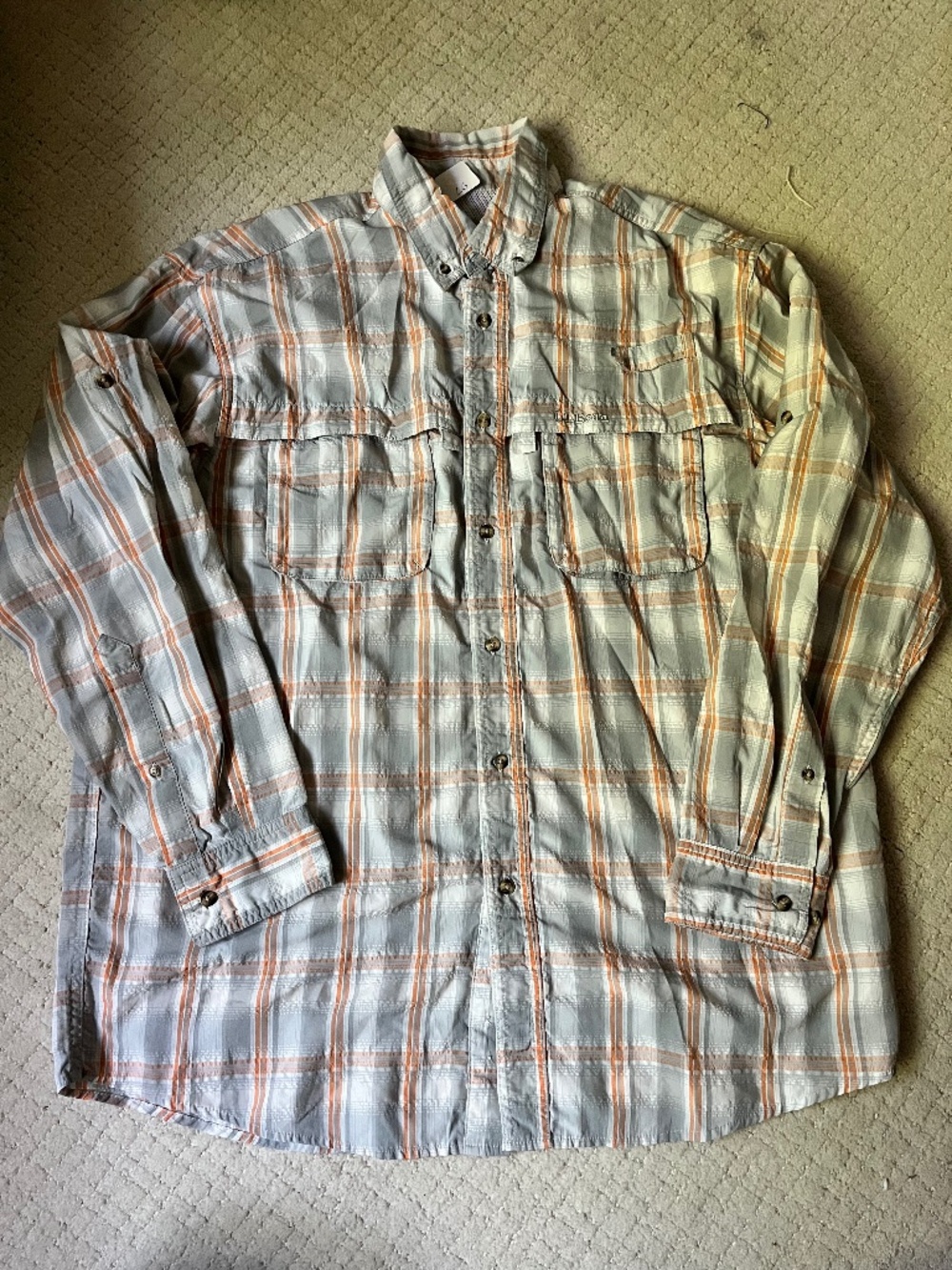 L.L. Bean Plaid Fishing Shirt Men’s Large Vented Utility Outdoor Hiking Lightwei